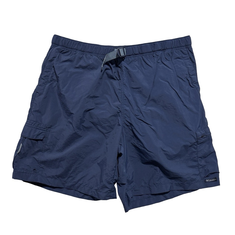 Columbia Men's Outdoor Hiking Fishing Cargo Shorts Blue W/ Belt Size XXL 38 x 9